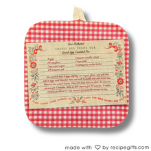 Load image into Gallery viewer, Custom Recipe Hot Pad- we will type your recipe on our card design