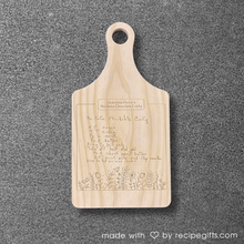 Load image into Gallery viewer, Wood Custom Recipe Paddle Cutting Board