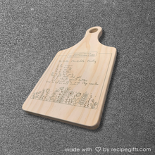 Load image into Gallery viewer, Wood Custom Recipe Paddle Cutting Board