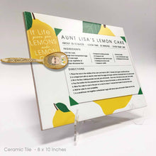 Load image into Gallery viewer, Personalized Recipe Ceramic Tile Using One of Aunt Lisa's Designs