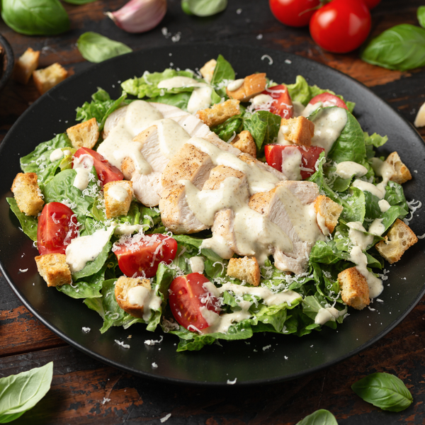 Green Veggie Bowl with Chicken & Lemon-Tahini Dressing