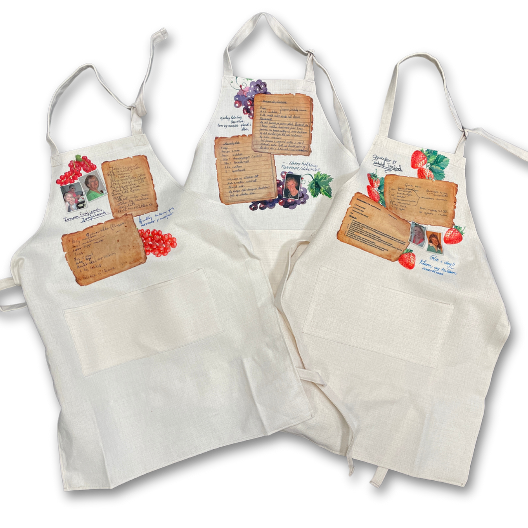 Personalized Recipe Apron - 1-3 recipes & add a photo/title