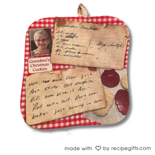 Load image into Gallery viewer, Personalized Recipe Hot Pad- two card sides
