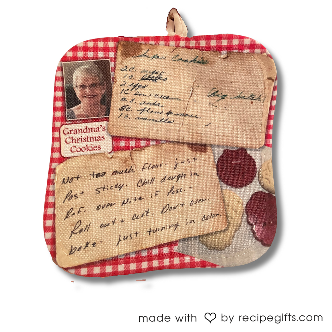 Personalized Recipe Hot Pad- two card sides