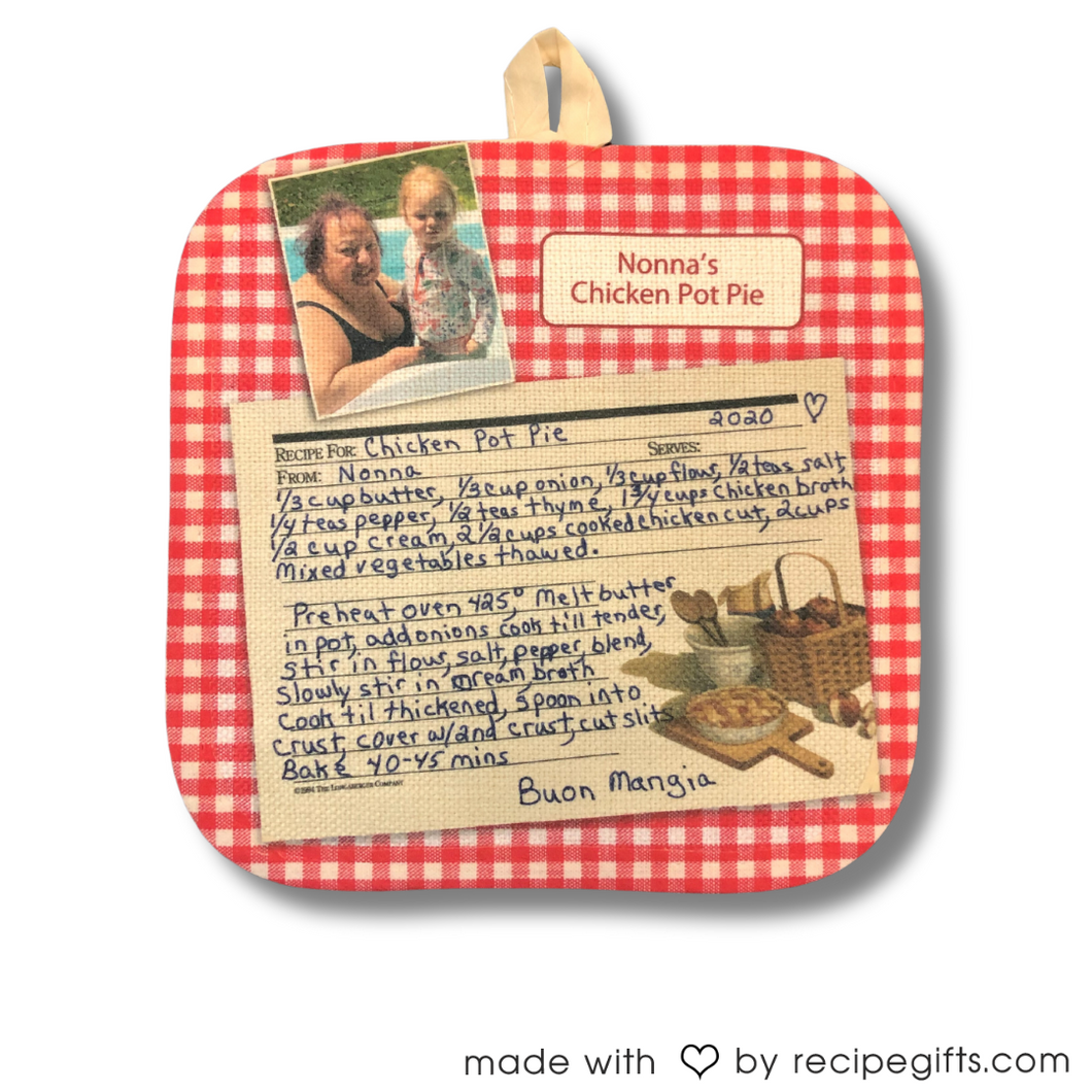 Personalized Recipe Hot Pad- 1-side, add text and photo