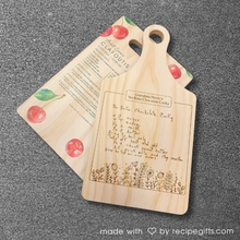 Load image into Gallery viewer, Wood Custom Recipe Paddle Cutting Board
