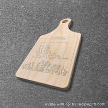 Load image into Gallery viewer, Wood Custom Recipe Paddle Cutting Board
