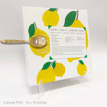 Load image into Gallery viewer, Additional Duplicate Personalized Recipe Wrapped Canvas using One of Aunt Lisa&#39;s Designs
