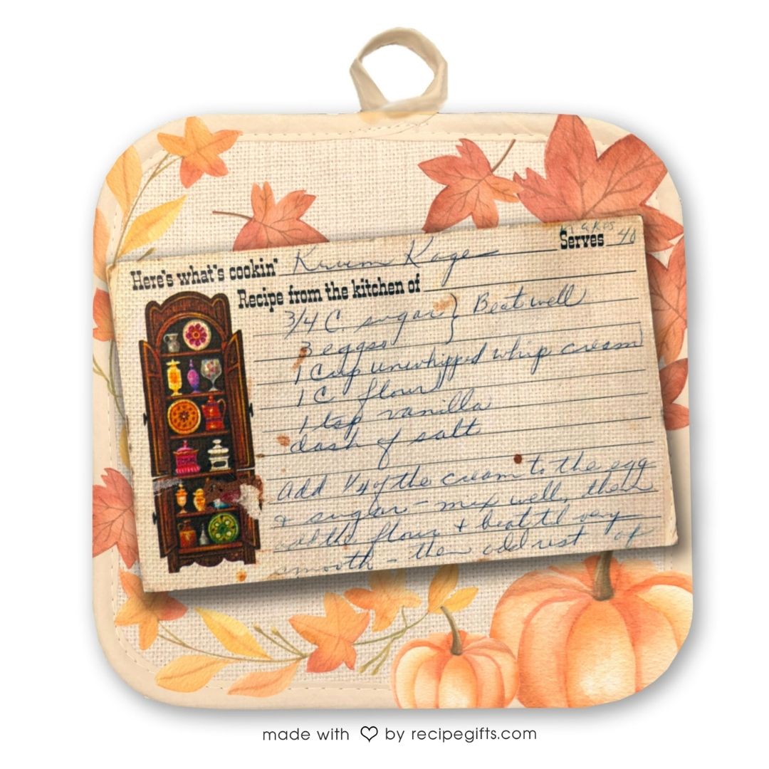 Custom Recipe Hot Pad- we will type your recipe on our card design