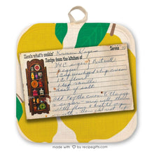 Load image into Gallery viewer, Custom Recipe Hot Pad- we will type your recipe on our card design
