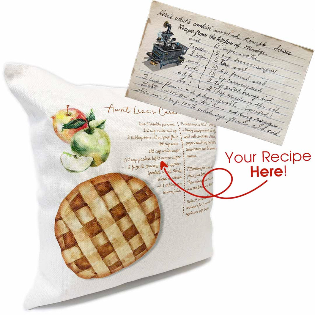 Additional Duplicate Personalized Recipe Pillow Using One of Aunt Lisa's Designs