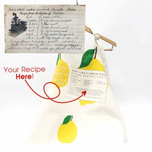 Load image into Gallery viewer, Personalized Recipe Apron Using One of Aunt Lisa&#39;s Designs
