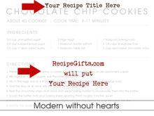 Load image into Gallery viewer, Custom Recipe Hot Pad- we will type your recipe on our card design
